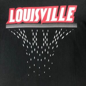 Adidas‎ Louisville Cardinals Basketball Graphic Tee T-Shirt Black Men's Size L